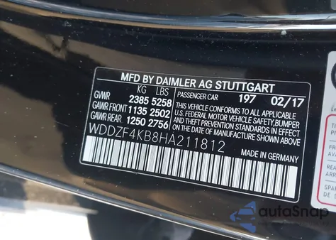 2017 Mercedes-Benz E 300 4Matic из США, поврежденный, VIN WDDZF4KB8HA211812